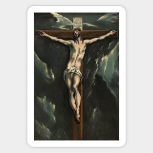 El Greco, Christ on the Cross, 1610, Art Print, Domḗnikos Theotokópoulos, Crucifixion Sticker